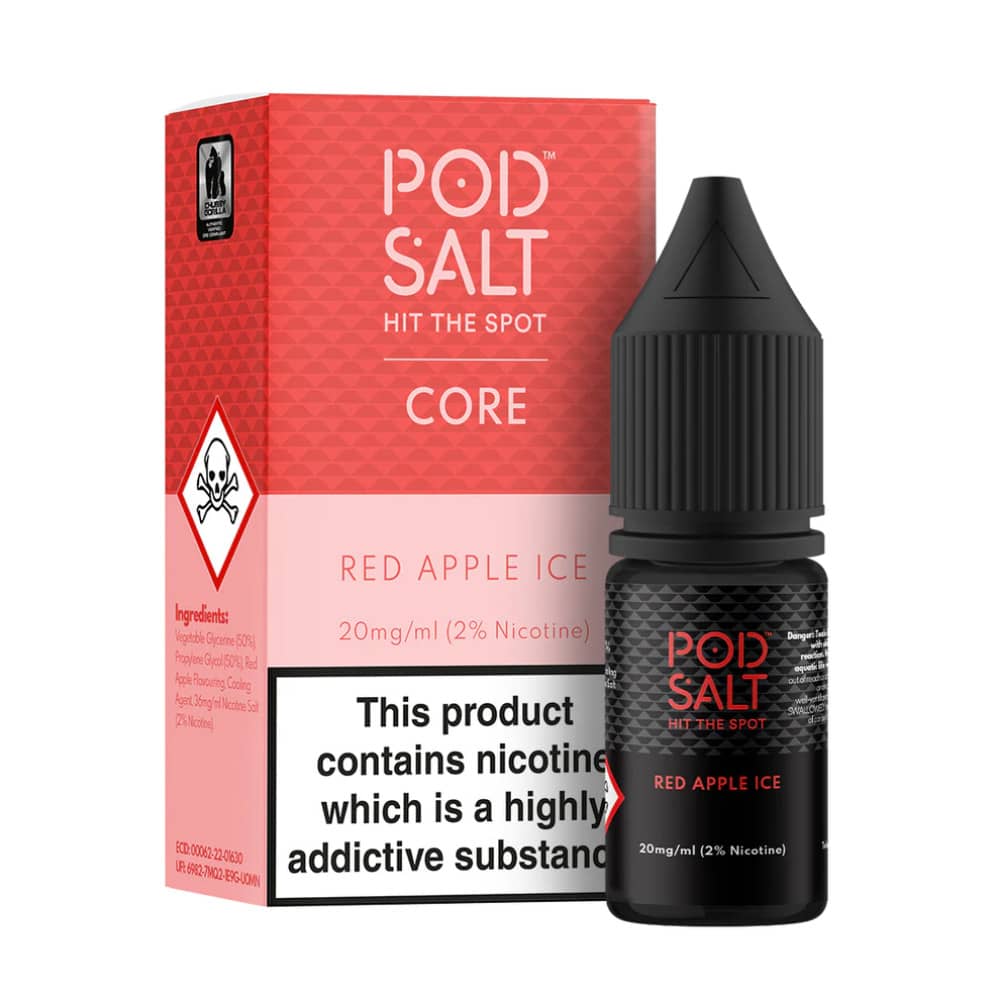 Pod Salt Core Nic Salts e liquids 10ml Box of 5 Red Apple Ice 11mg
