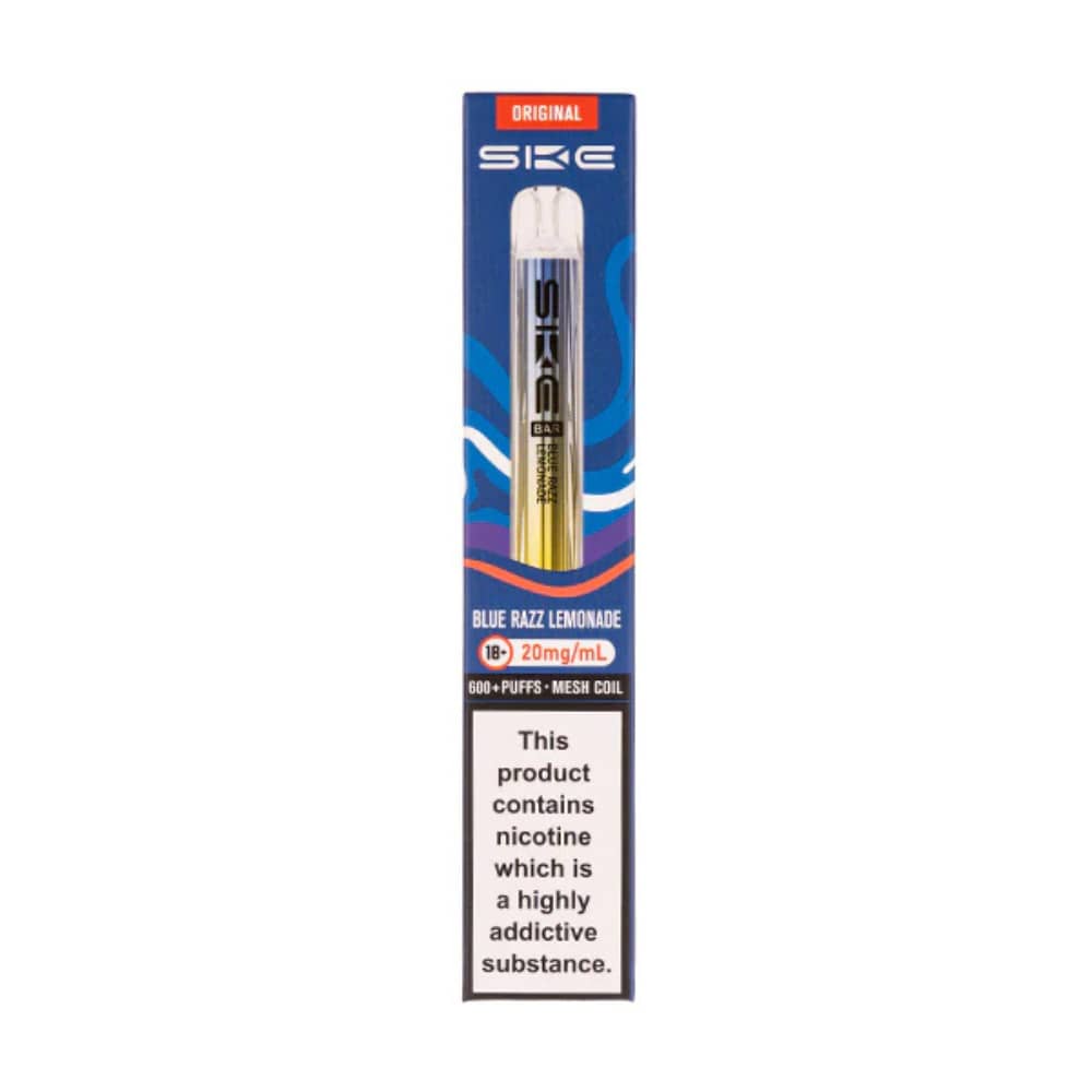 Ske Crystal Original 600 Vape Kit Box of 10 Blue Razz Lemonade