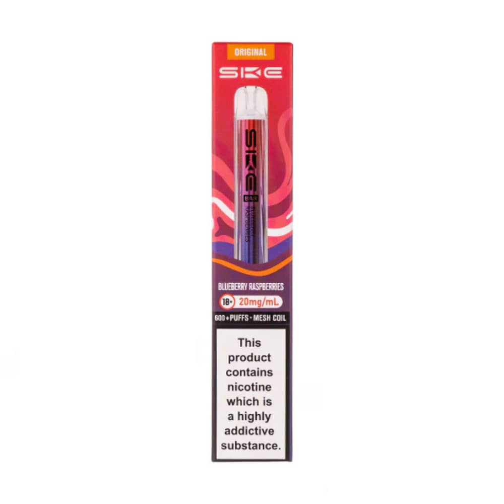 Ske Crystal Original 600 Vape Kit Box of 10 Blueberry Raspberry