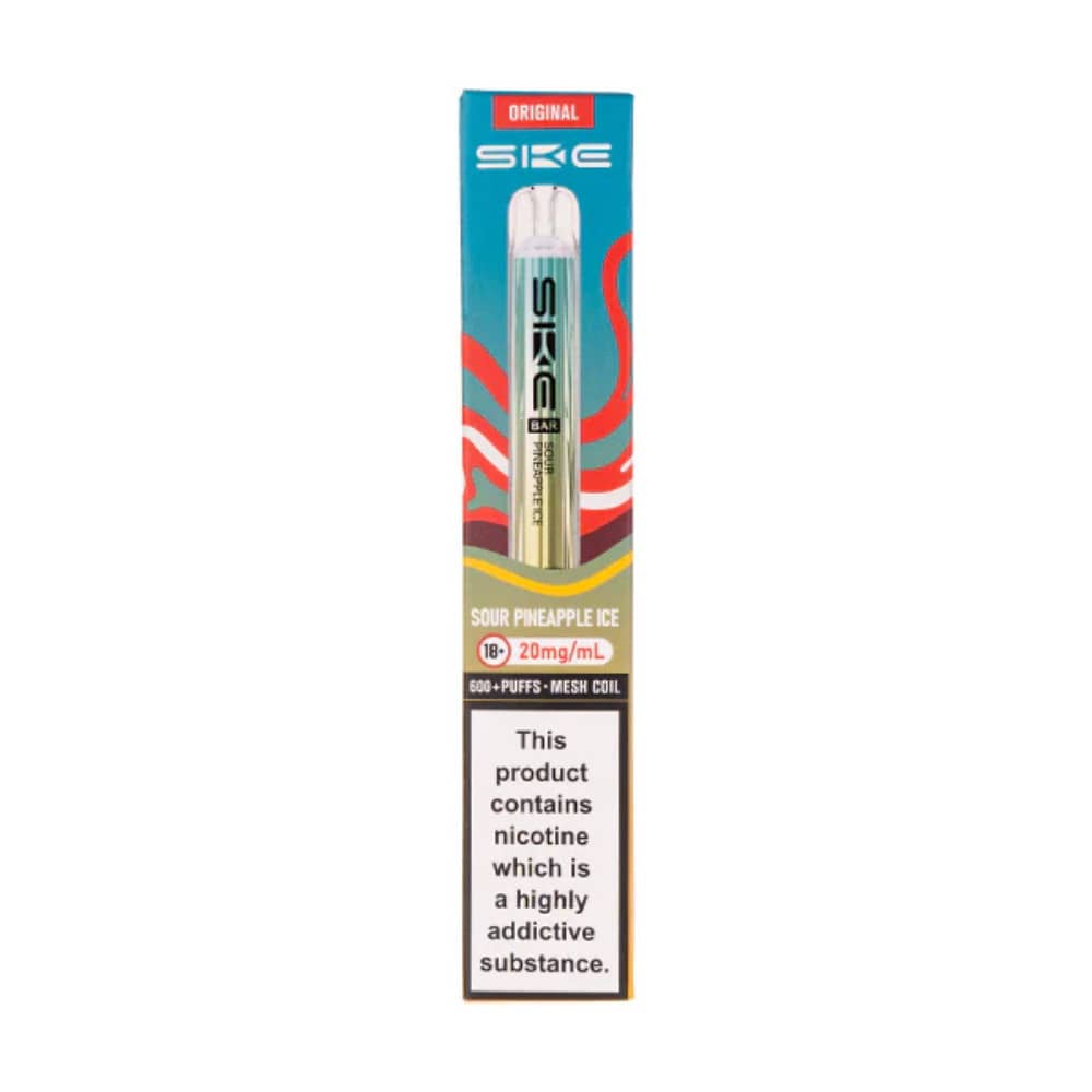 Ske Crystal Original 600 Vape Kit Box of 10 Sour Pineapple Ice
