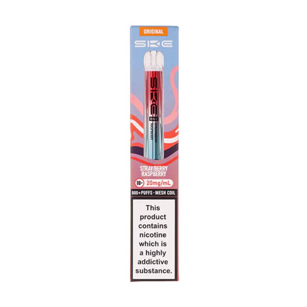 Ske Crystal Original 600 Vape Kit Box of 10 Strawberry Raspberry
