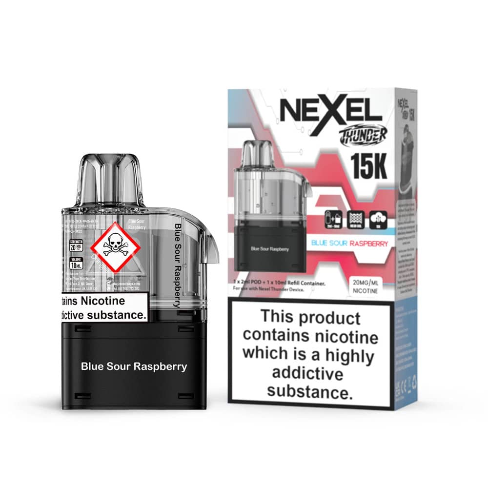 Nexel Thunder 15k Pods Pack of 10 Blue Sour Raspberry