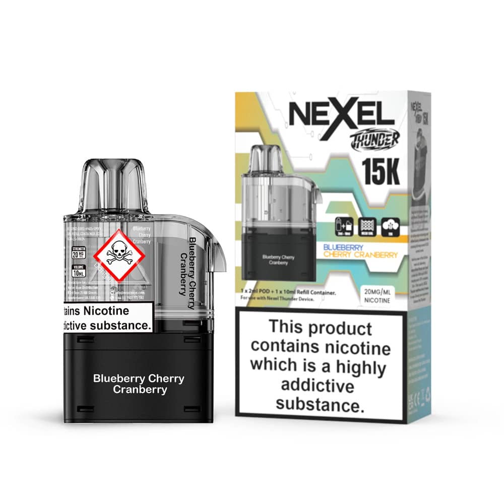 Nexel Thunder 15k Pods Pack of 10 Blueberry Cherry Cranberry