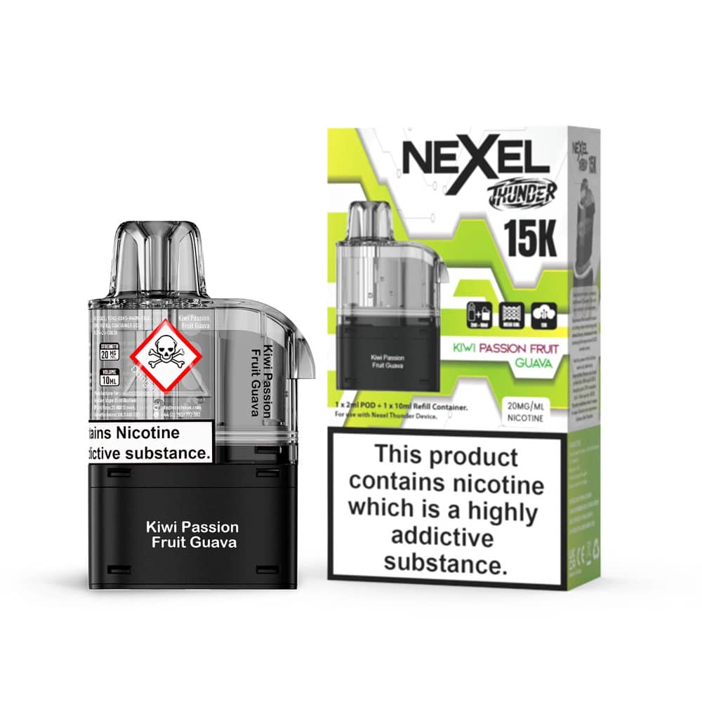 Nexel Thunder 15k Pods Pack of 10 Kiwi Passionfruit Guava