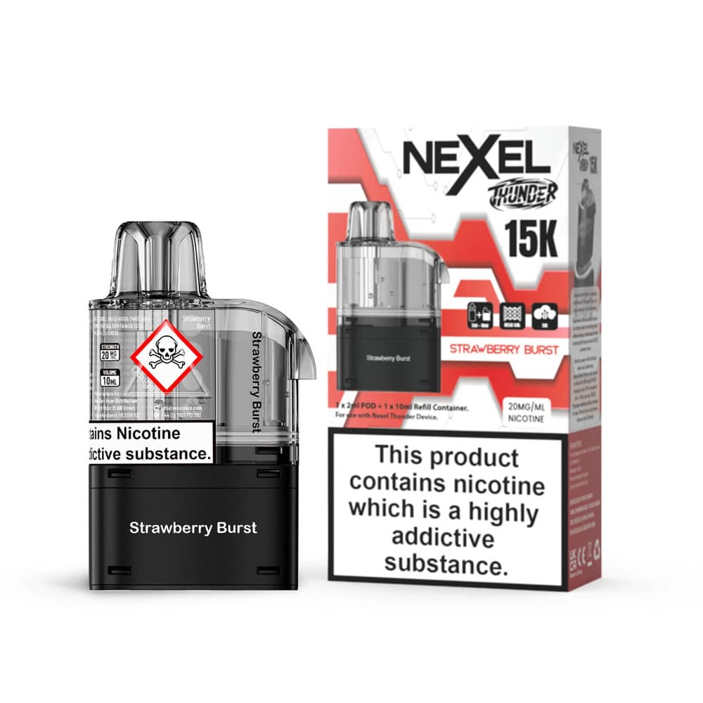 Nexel Thunder 15k Pods Pack of 10 Strawberry Burst
