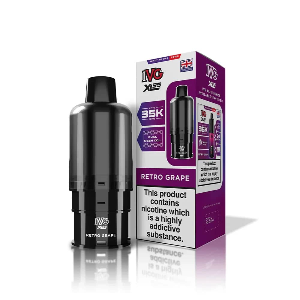 IVG xl 35k Prefilled Pods Pack of 5 Retro Grape