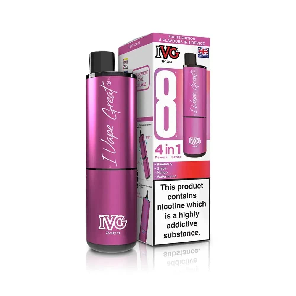 IVG 2400 Prefilled Pod Vape Kit Box of 5 Fruits Edition