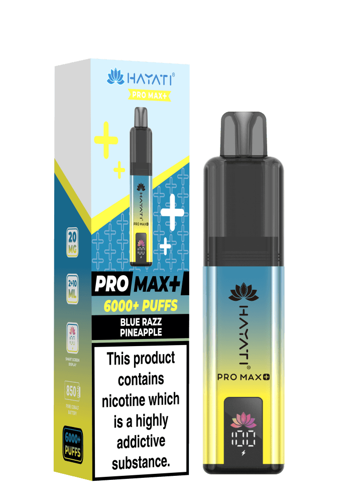 Hayati Pro Max Plus 6000 Vape Kit Box of 5 Blue Razz Pineapple